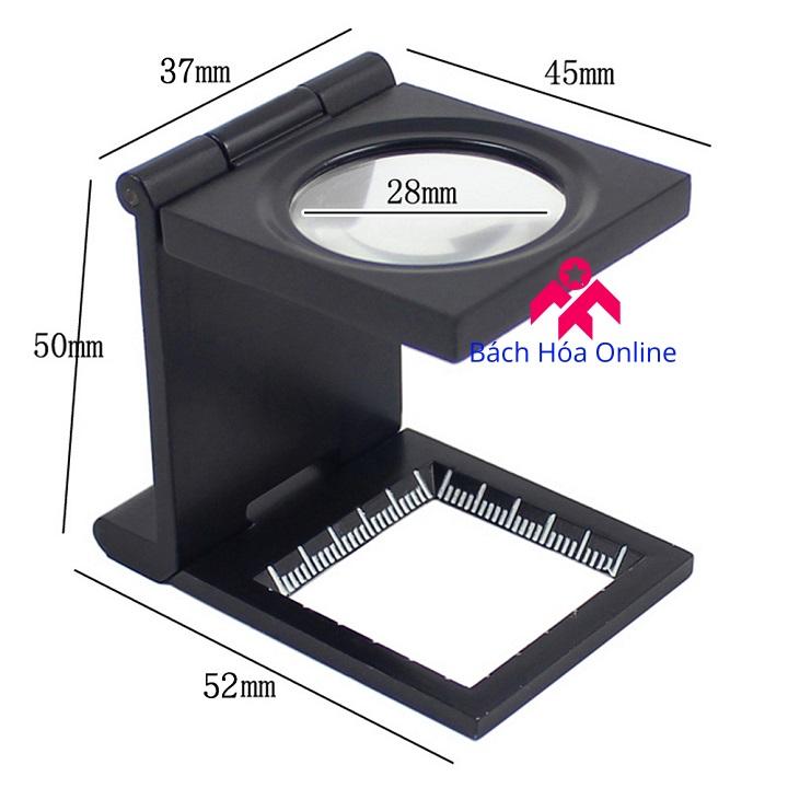 Kính lúp 10x có đèn, có thước đo