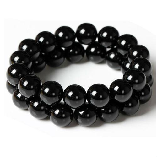 Combo 2-3-5 vòng tay phong thủy đá đen tròn sáng bóng size 10mm