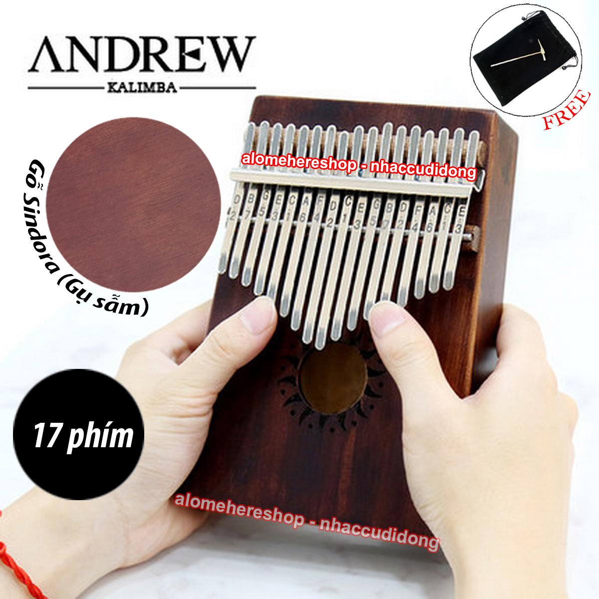 Đàn Kalimba Andrew 17 Phím Gỗ Sindora (Gụ - Vân Sẫm)