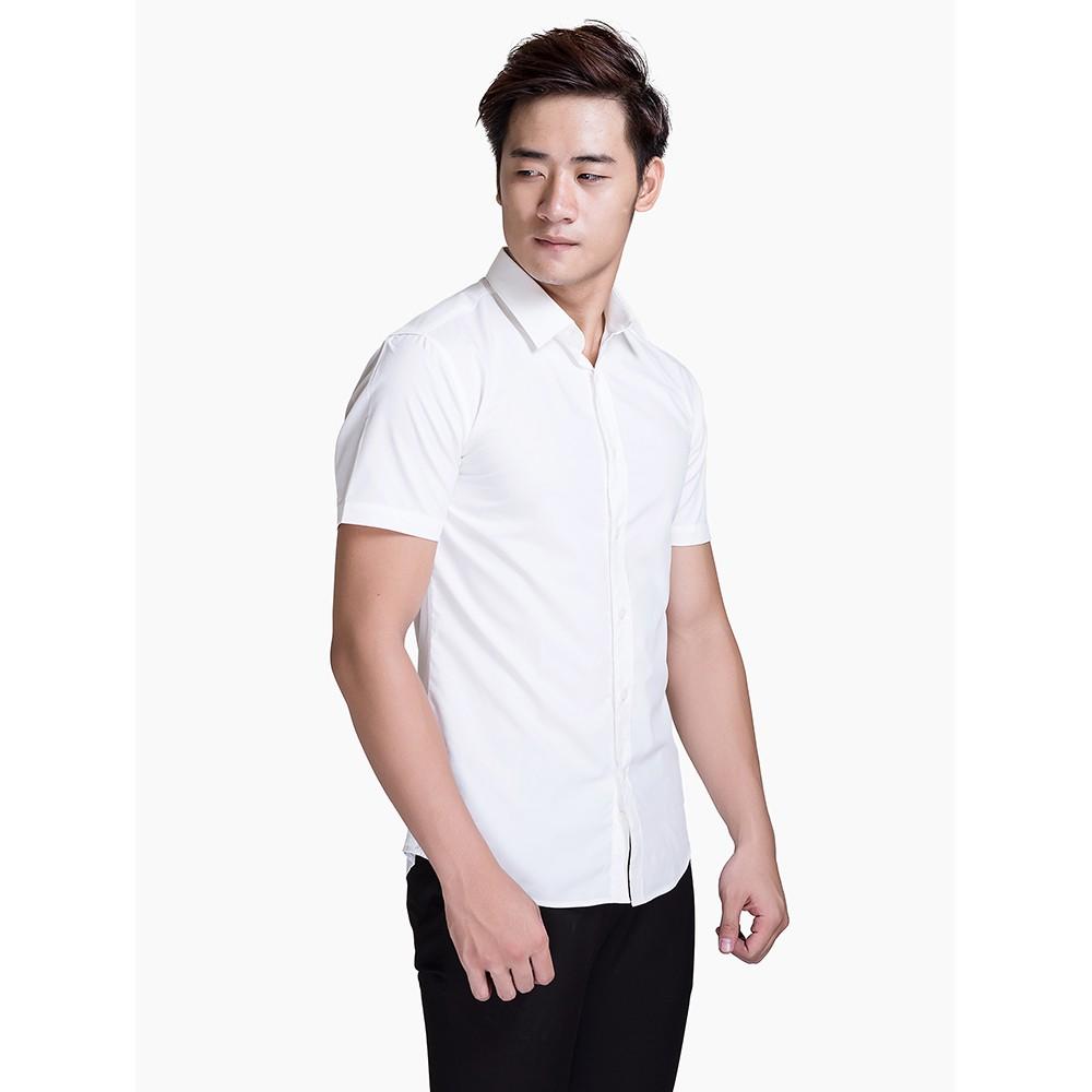 Áo sơ mi nam Cộc Tay Trắng