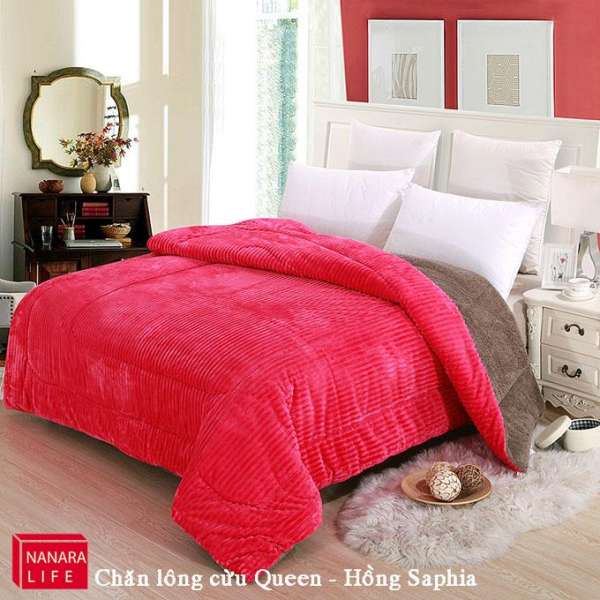 Chăn lông cừu Queen - Nanara Life Nhật Bản 200x230cm (Hồng saphia)