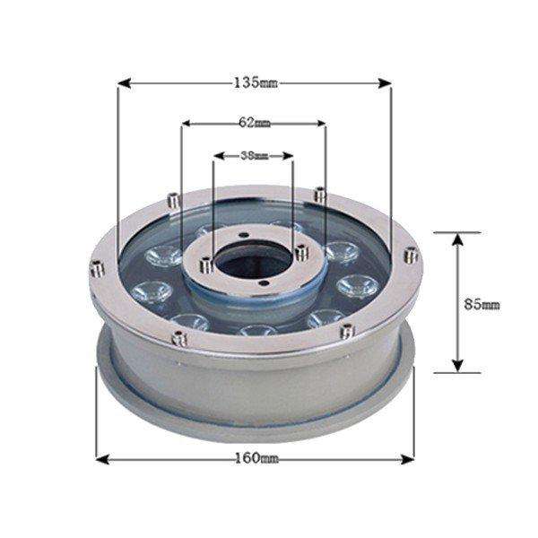 ĐÈN LED ÂM NƯỚC CS 9W ĐỔI MÀU DẠNG BÁNH XE GS LIGHTING OHAHA