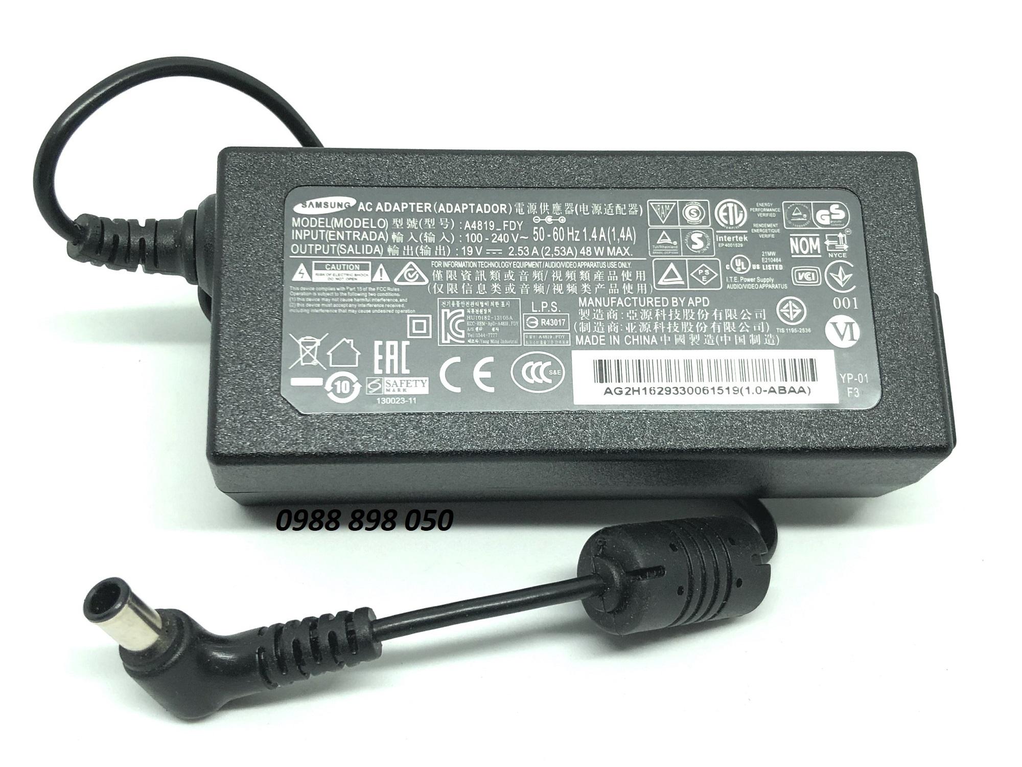 adapter màn hình máy tính SAMSUNG 19V 2.53A bản gốc