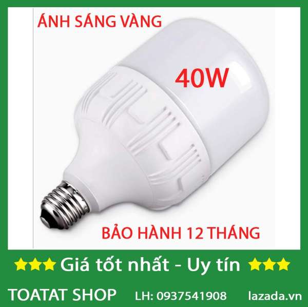 [Sĩ] Bộ 10 bóng đèn Led trụ 40W Siêu sáng - tiết kiệm điện (Vàng)