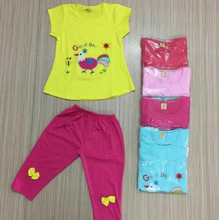 Đồ bộ Lửng thun cotton cho bé gái 7-45kg