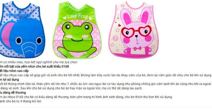 Yếm ăn dặm có máng