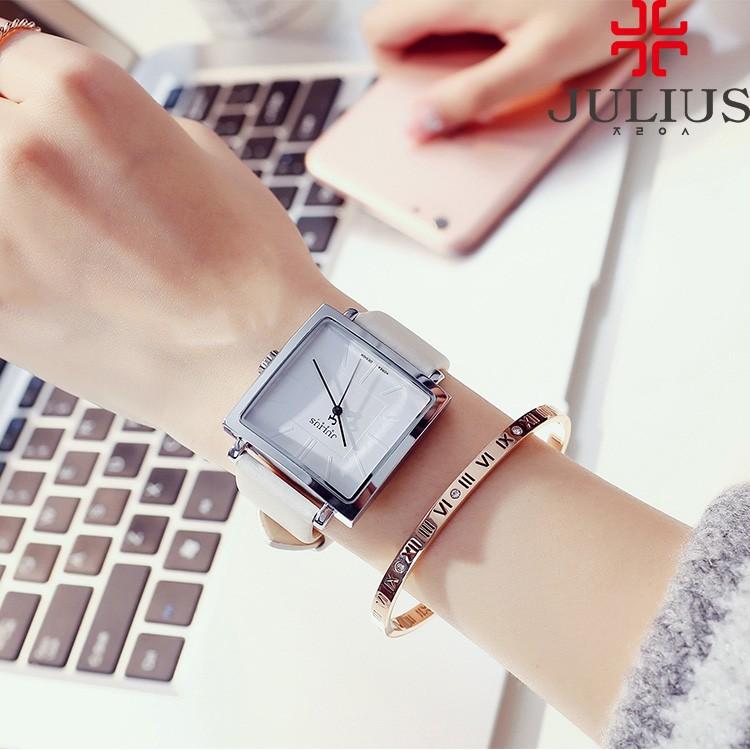ĐỒNG HỒ NỮ JA-354F JULIUS HÀN QUỐC DÂY DA (TRẮNG)