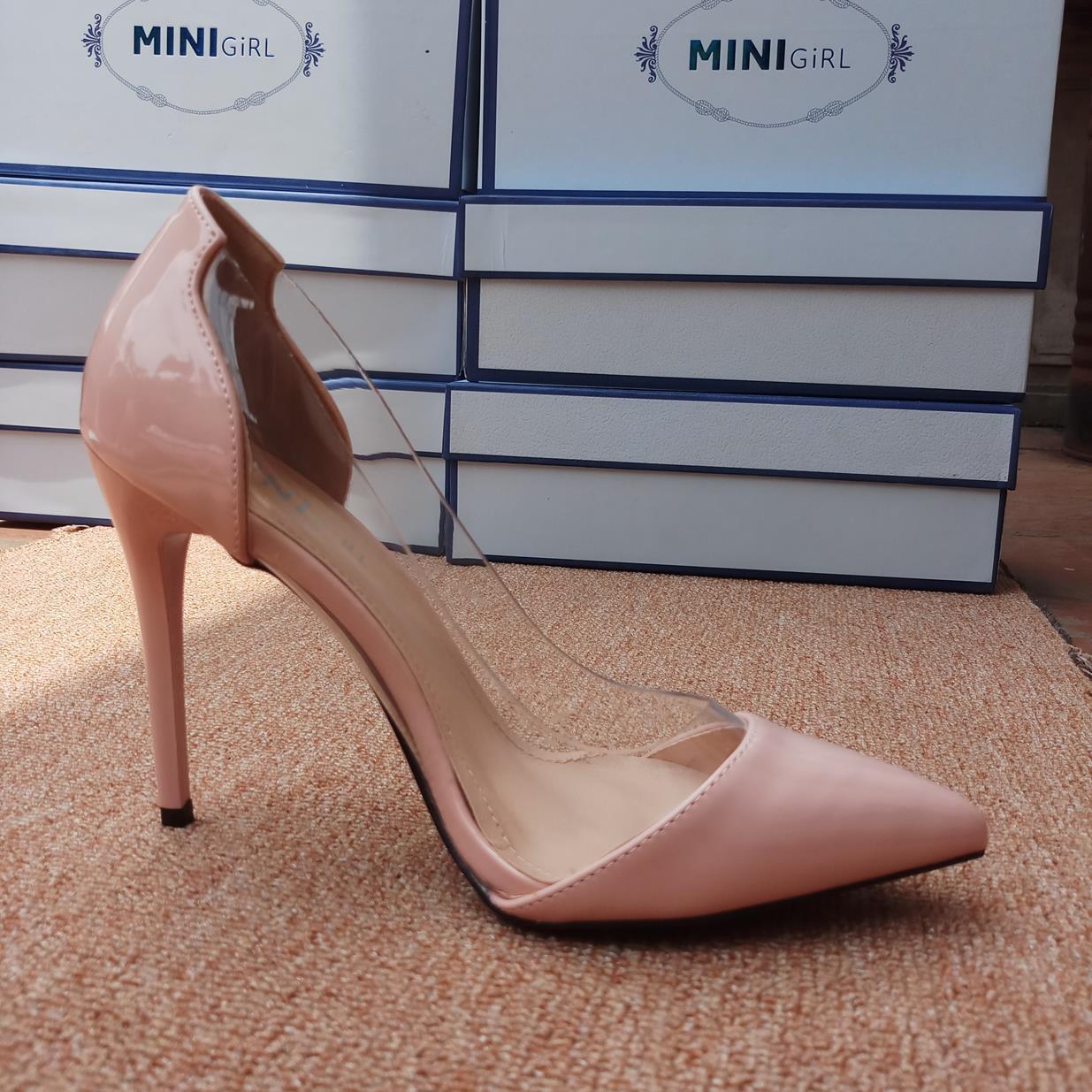 Giày cao gót nữ 9 phân ảnh thật - Size 34 đến 39 - 2017- 6A - Pink