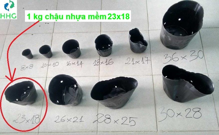 1kg chậu nhựa mềm ươm cây 23x18
