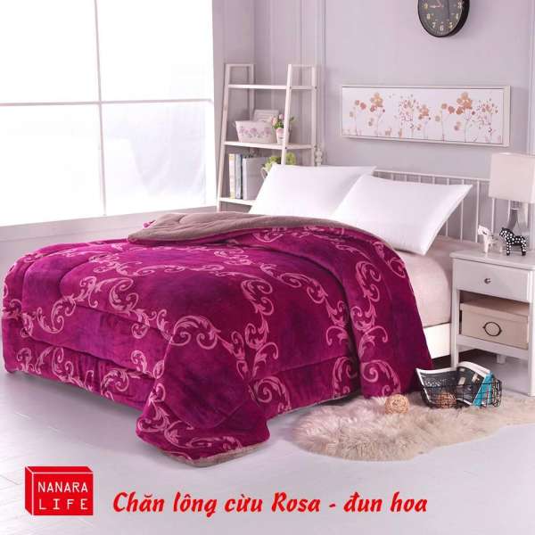 Chăn Lông Cừu  Rosa Nanara Life Nhật Bản 200x230cm(Đun hoa)- Hàng nhập khẩu