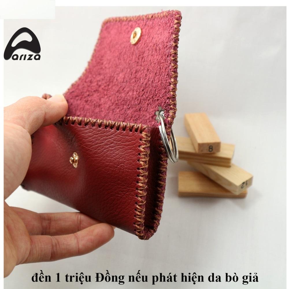 Bóp móc chìa khóa da bò thật 100% Ariza may thủ công