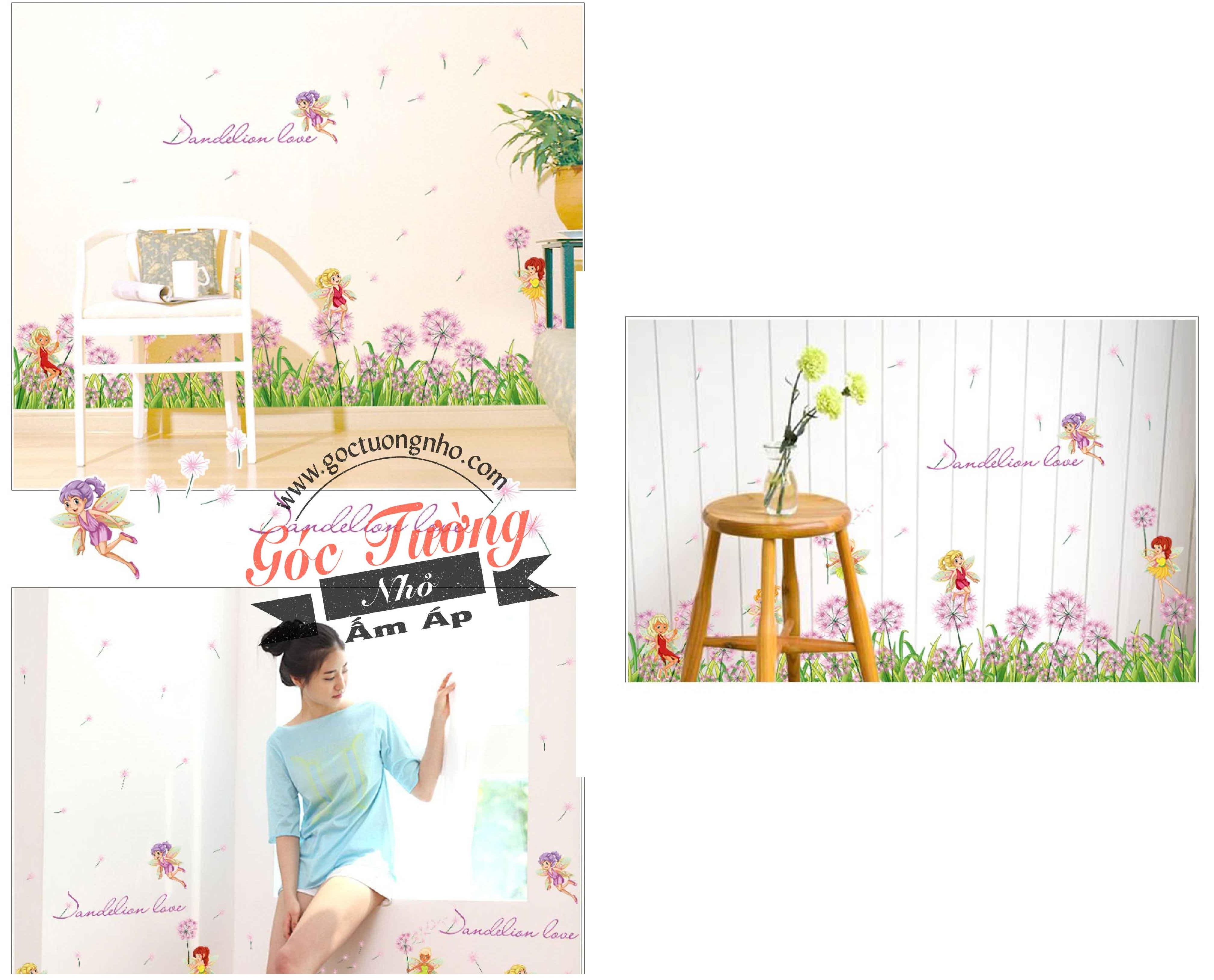 Decal dán tường Hình Hoa dán chân tường SK7040