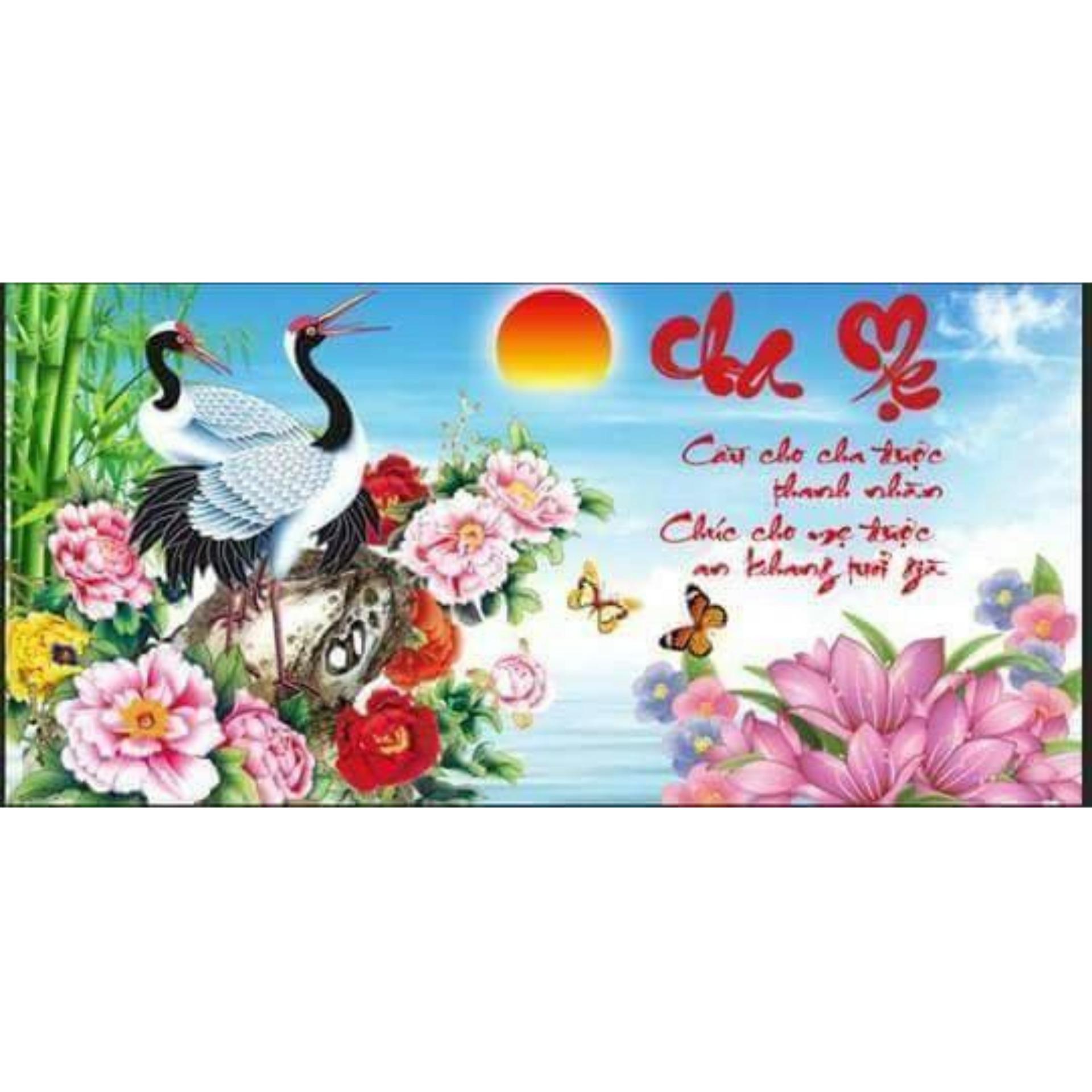 Tranh đính đá cha mẹ-yn2084-ngọc thịnh
