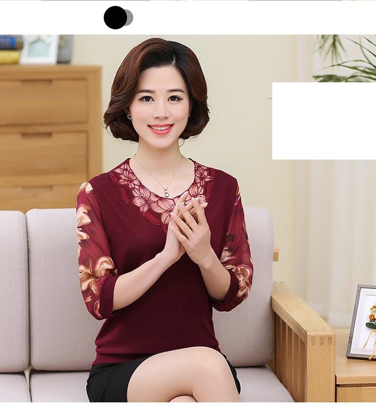 ÁO LEN NỮ TRUNG NIÊN  ÁO LEN PHA VOAN
