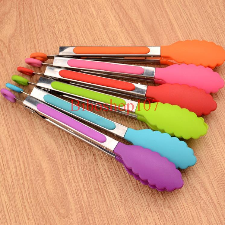 Kẹp gắp thức ăn, dụng cụ gắp thực phẩm hợp vệ sinh silicon 21cm
