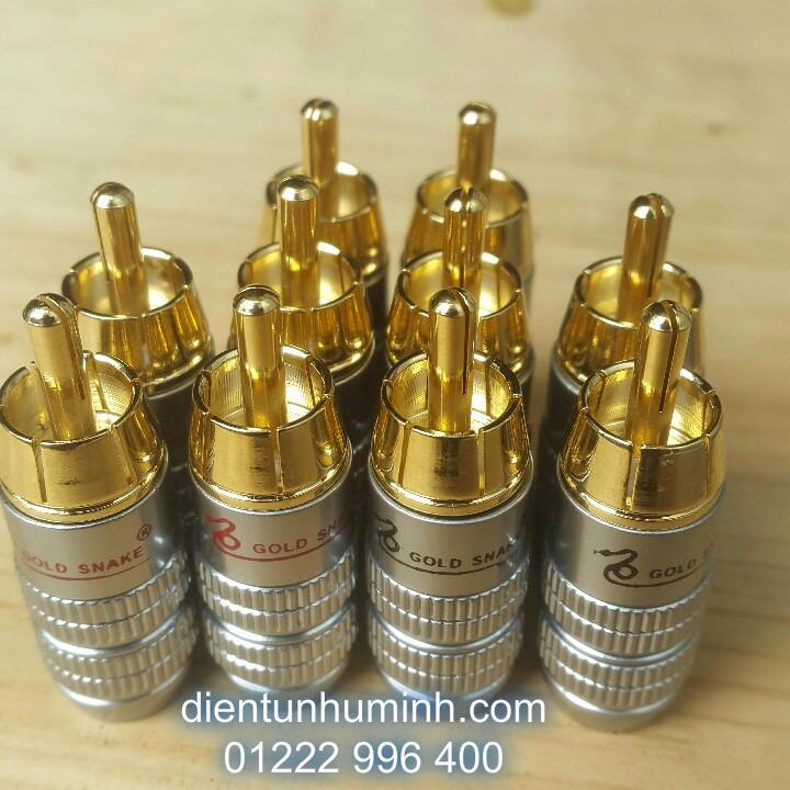 10 Cái Jack AV Gold Snake ( Rắc RCA Jack Hoa Sen)