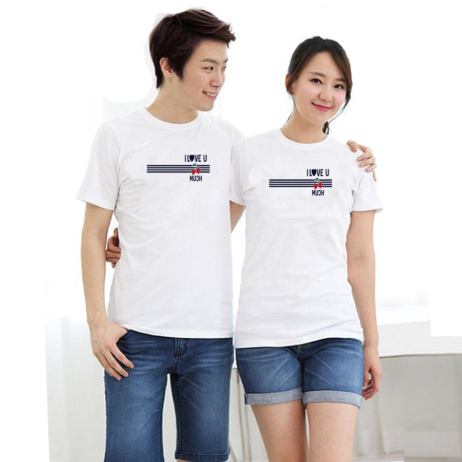 Áo thun cặp đôi in đẹp hình i love you so much form rộng phong cách hàn quốc ATAC171