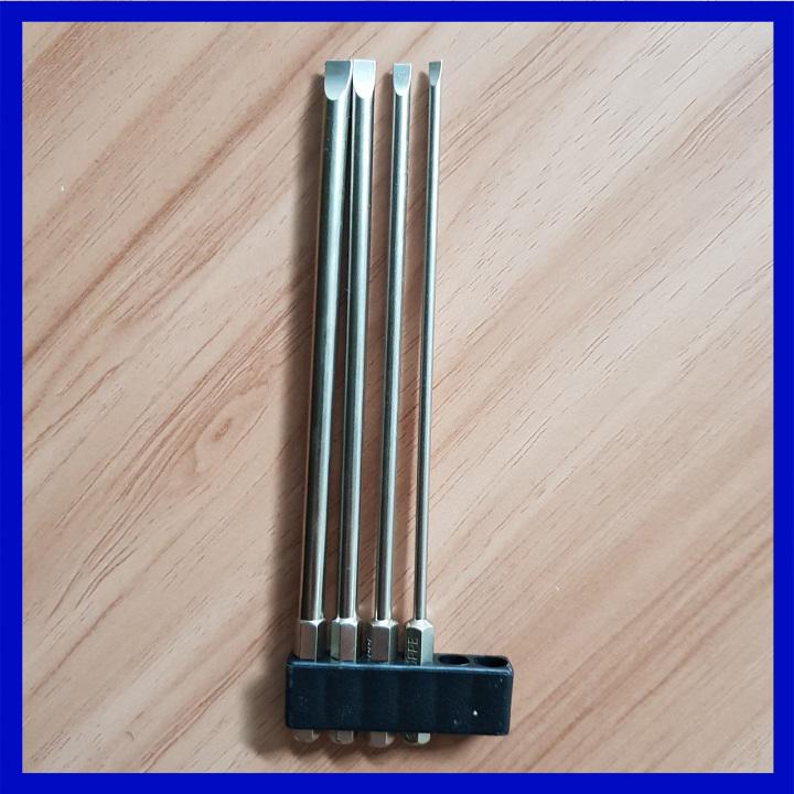 Bộ 4 mũi tô vít dẹt dài 150mm dành cho máy khoan, máy bắn vít