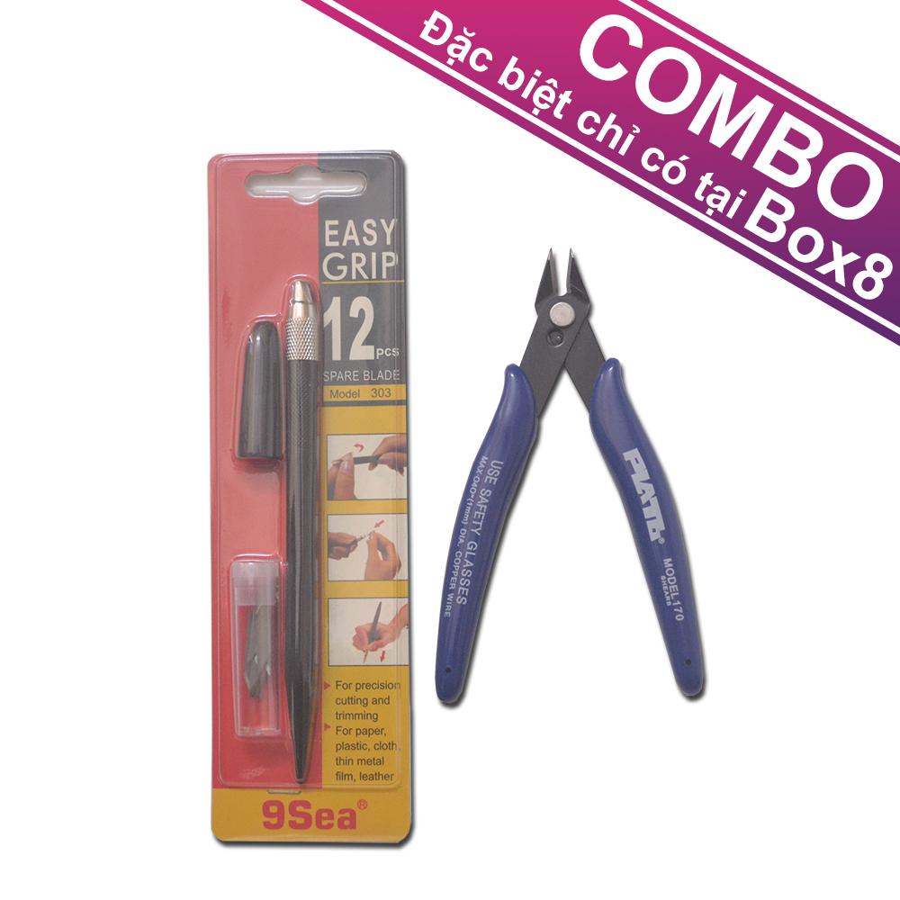 [7-11/12 VOUCHER 8%]Bộ Combo Kìm Cắt Chi Tiết Mô Hình Plato + Dao gọt ghẻ dành cho mô hình lắp ráp 9Sea-303 [CB]