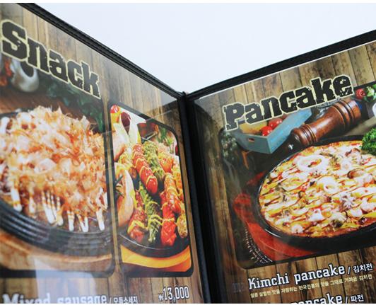 Bìa menu 12 Trang (6 tờ) - Kích thước A4 - Đen