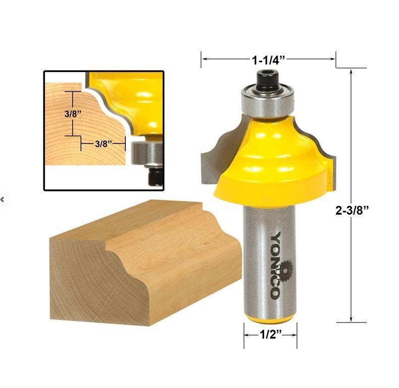 Mũi phay gỗ phay cạnh gỗ vát hoa văn, cốt 12.7mm