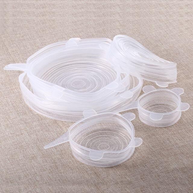 Bộ 6 miếng bọc, màng bọc silicon bảo vệ thực phẩm đa năng