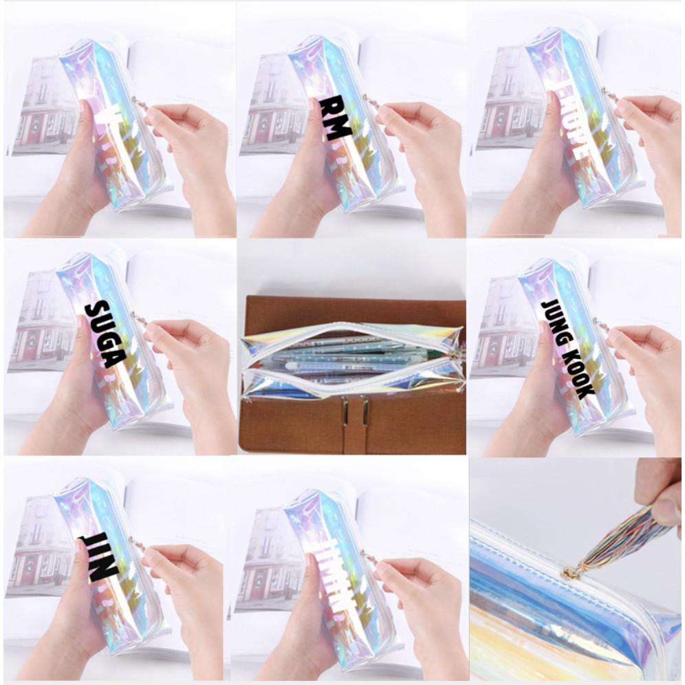 Hộp đựng bút Hologram BTS trong suốt 