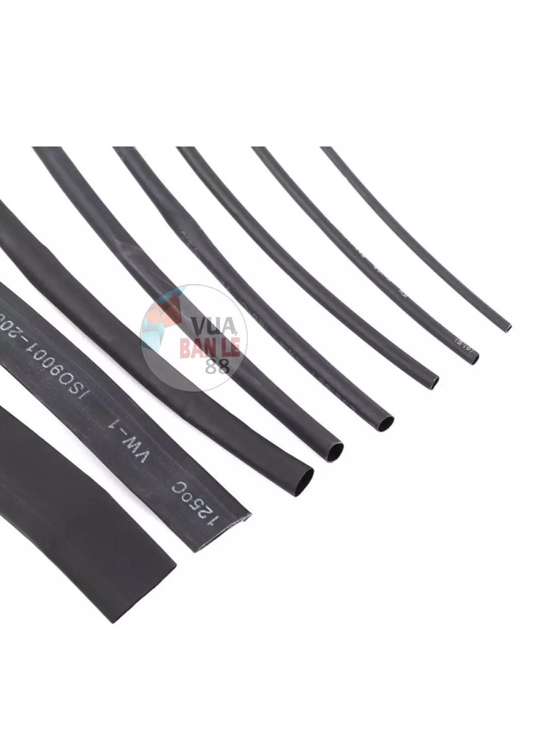Bộ 6 ống gen co nhiệt (đen) phi 2 , mỗi ống 1 mét