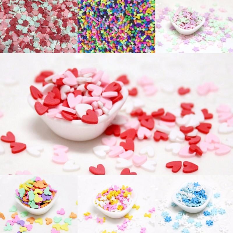Cốm trang trí slime cực đẹp (cốm hoa tuyết, cốm cầu vồng, cốm trái tim...)