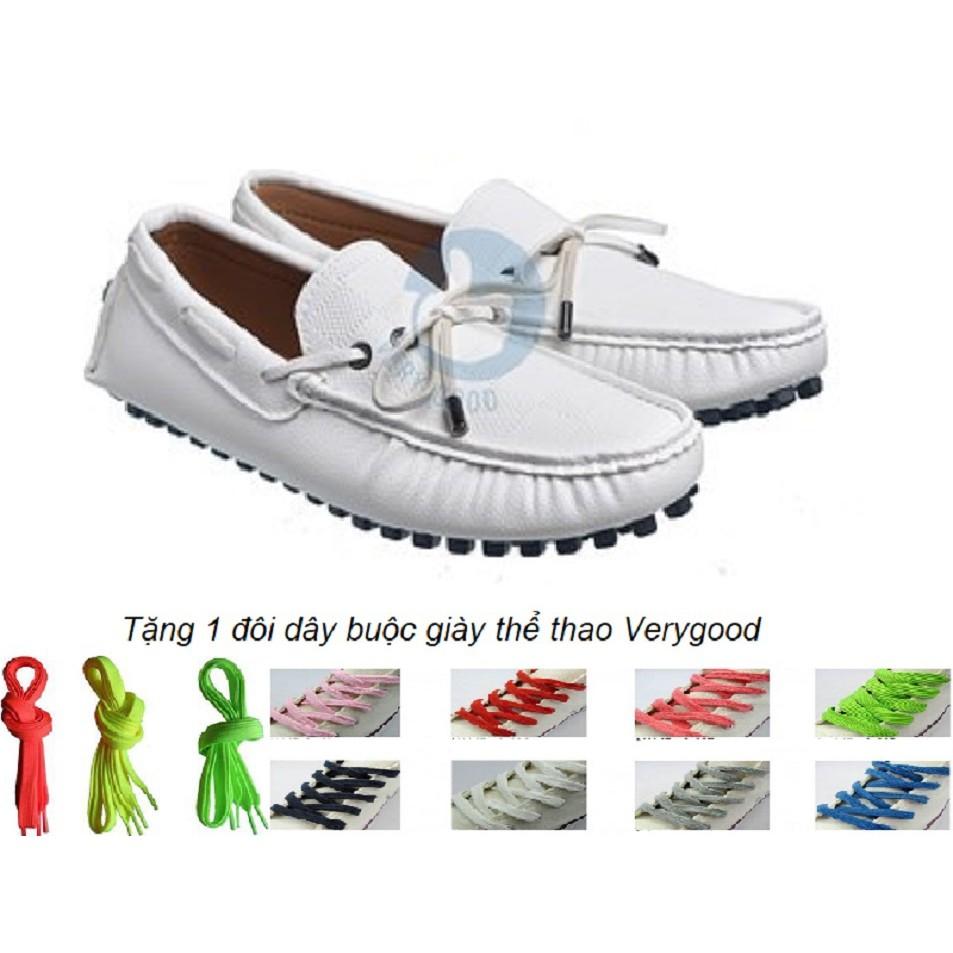 Giày Lười, giày thắt dây  Nam Thắt Dây - Da Trắng - MS4