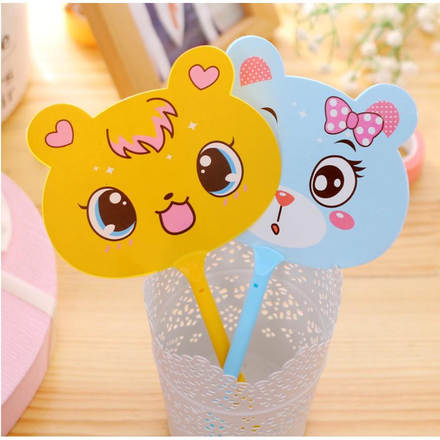 [HCM]Combo 3 Bút Bi Hình Quạt Mèo Dễ Thương