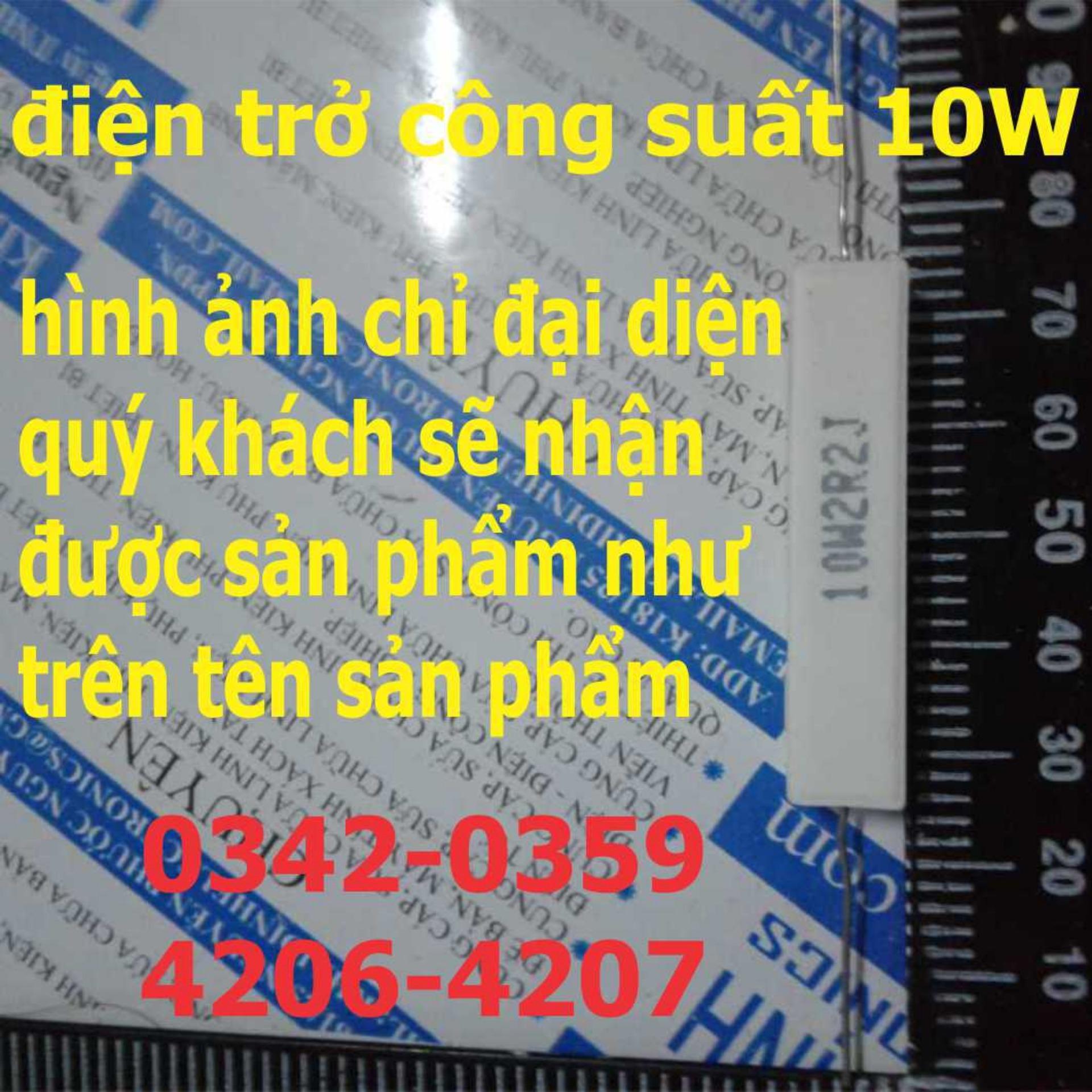 combo 10 con điện trở 10W, điện trở sứ, trở công suất, các loại từ 12Ω ~  1K kde0342