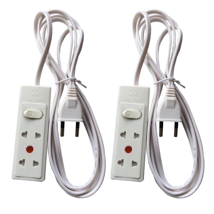 2 ổ cắm điện mini 2.5 mét 2500w 15a