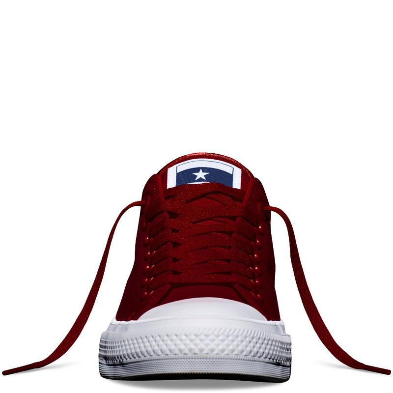 Giày Vải Sneaker CV CK2 Cổ Thấp Nam Màu Đỏ Đô