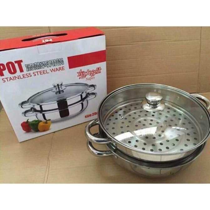 Nồi Pot 2 tầng có giá hấp Nồi Pot 2 tầng có giá hấp
