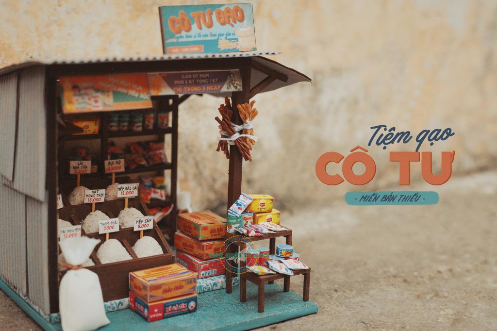 [HCM]Mô Hình Gỗ DIY - Tiệm Gạo Tí Hon