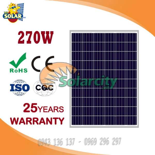 Tấm pin năng lượng mặt trời poly 270w world energy