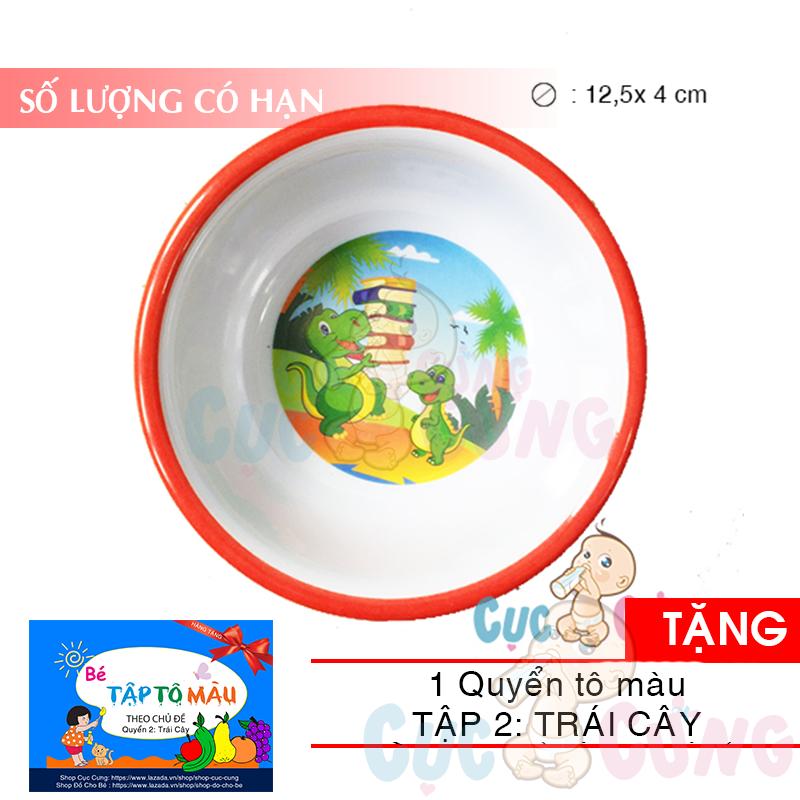Chén cho bé tập ăn bằng nhựa - TẶNG 1 quyển tô màu - chen tap an dam cho be