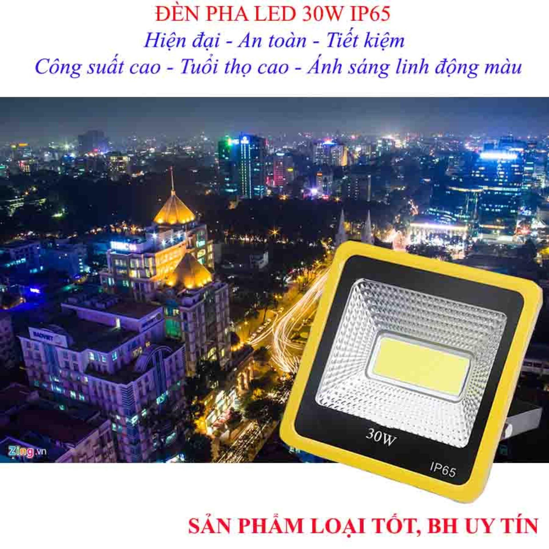 Den led dep , Đèn led đẹpĐèn led chiếu sáng, Đèn pha led 30W IP65 ánh sáng vàng - BH Uy Tín 1 đổi 1