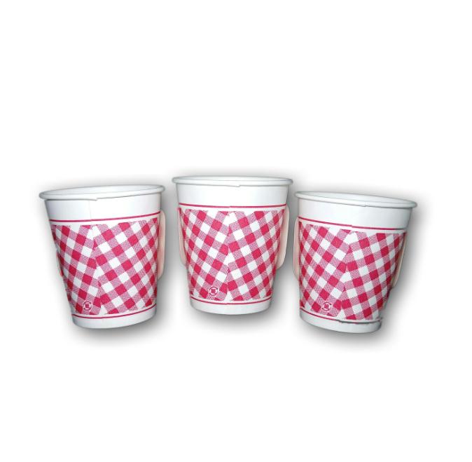 Combo 100 ly giấy Hàn Quốc 7OZ ( Kẻ Caro )