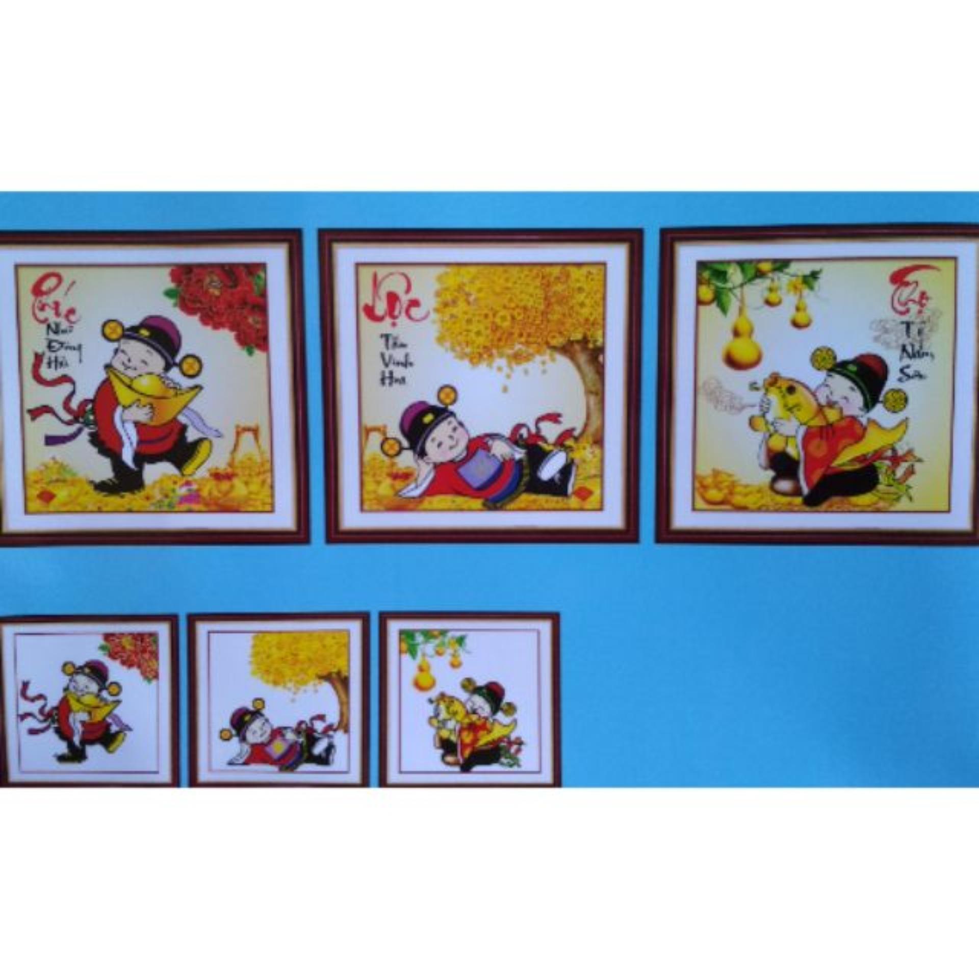 Tranh thêu chữ thập Phúc Lộc Thọ YN2517-Bảo Ngọc