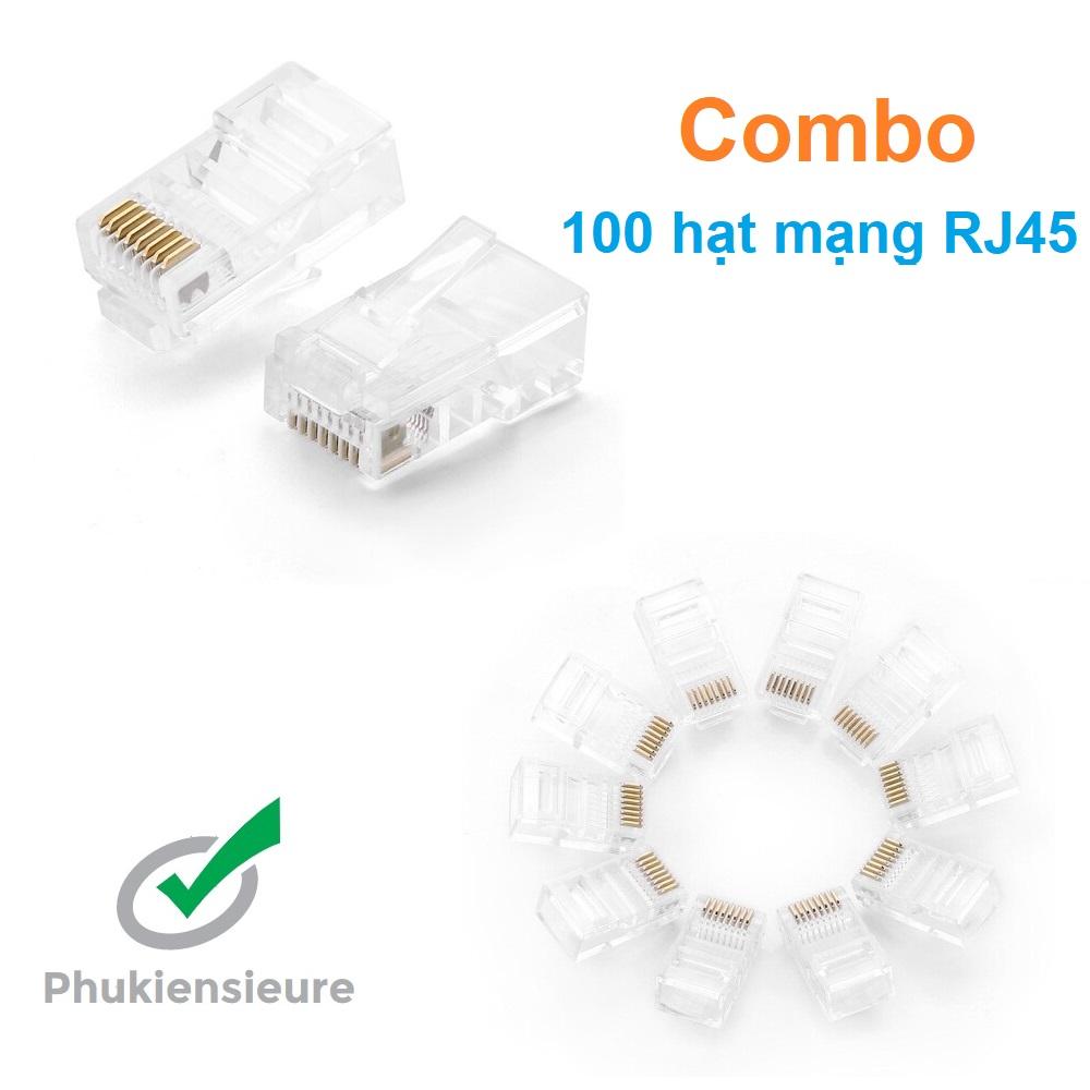 Hộp 100 hạt mạng rj45 chất lượng cao - combo 100 hạt mạng rj45
