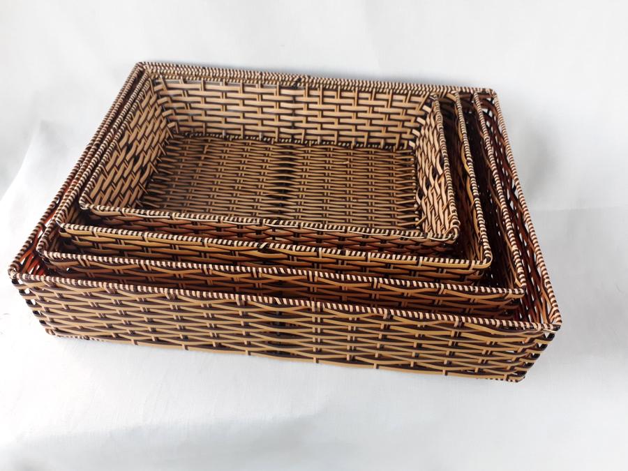 Khay chữ nhật to cạnh thẳng giả mây (34x24x7)