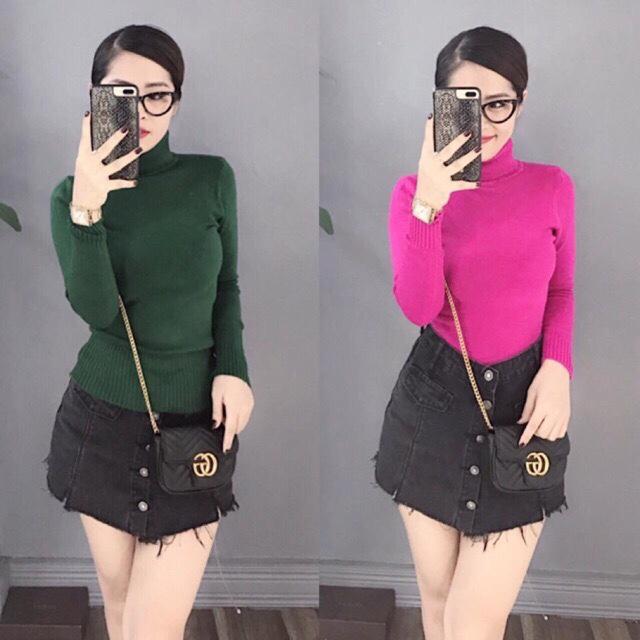 Áo len trơn cổ lọ mềm ấm Chipxinhxk