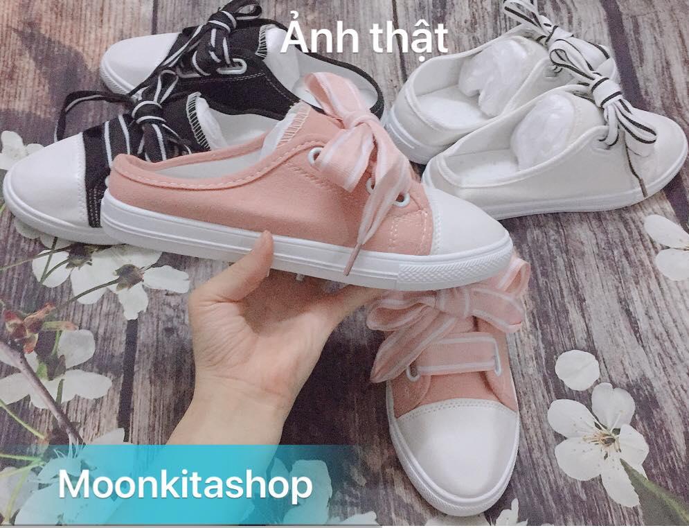 Giày thể thao nữ khoét đế, giày lười thể thao