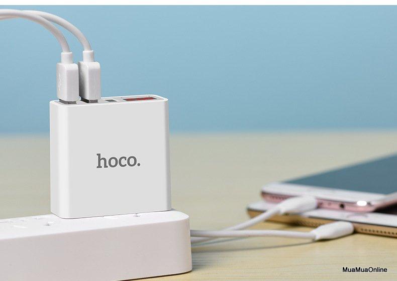 Cóc Sạc Hoco C15 3 Cổng Usb 3.0A Cao Cấp