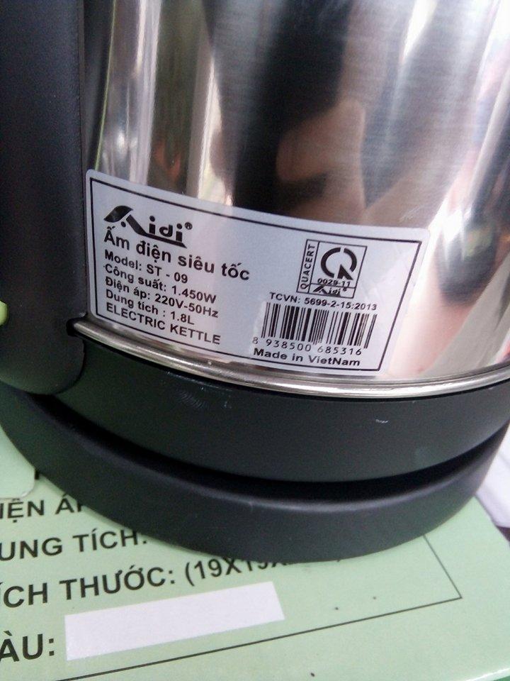 Ấm siêu tốc inox cao cấp AIDI ST09 1,8l