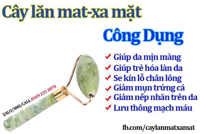 [HCM]Cây lăn massage mặt bằng đá ngọc bích