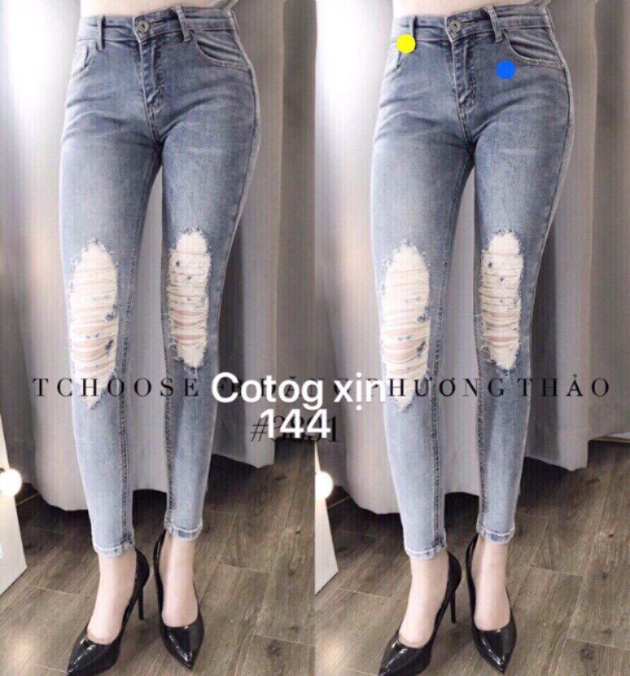 Quần jean nữ co giãn tnn 043 hoặc áo thun trơn