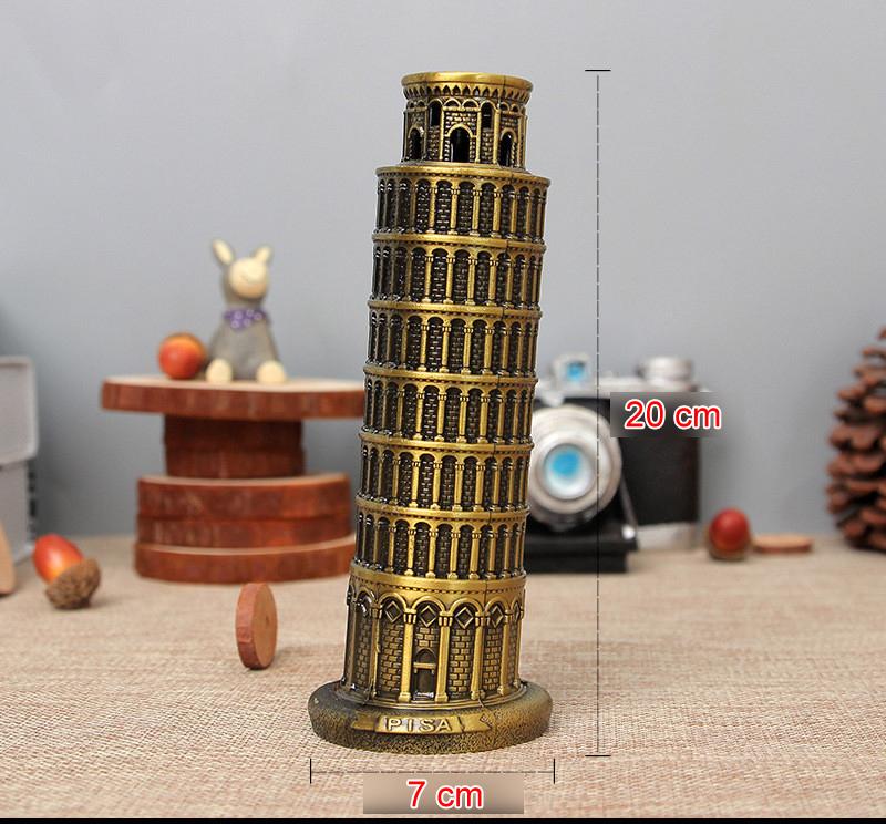 [HCM]Mô hình tháp nghiêng Pisa V.2 cao 20 cm (màu vàng rêu)